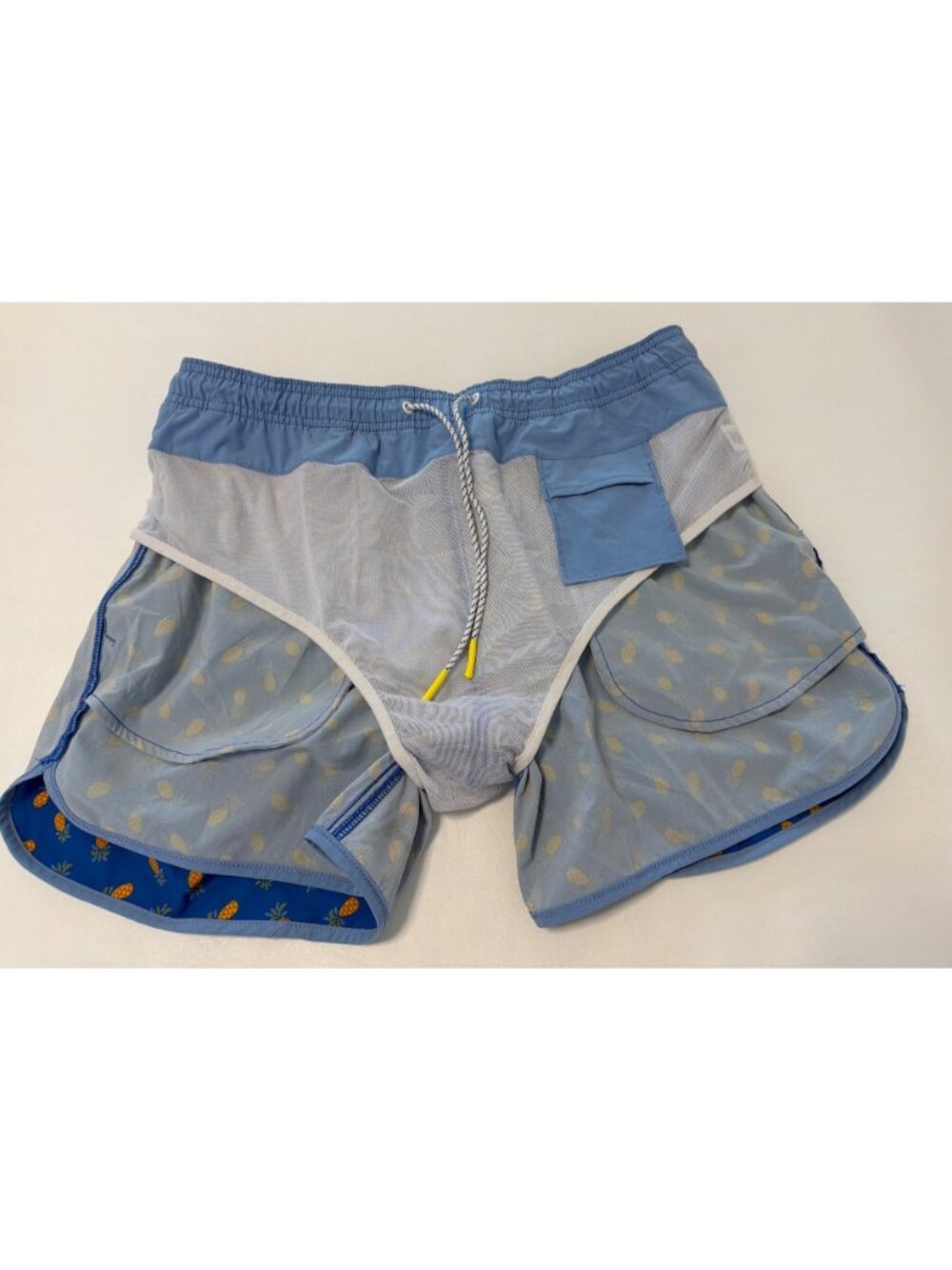 Bonobos Throwback Swim Trunks in Blue Pineapple Party Size Large - Picture 6 of 8